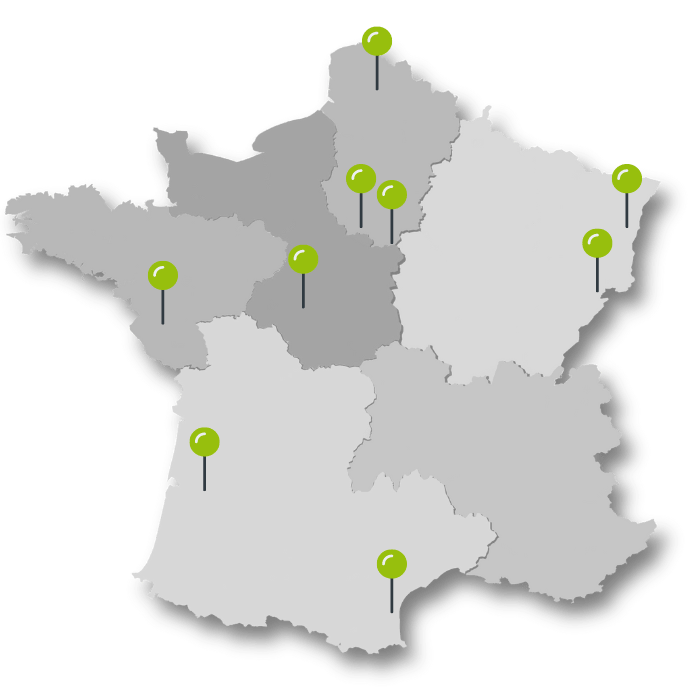 Nous rejoindre : Carte France avec des repère